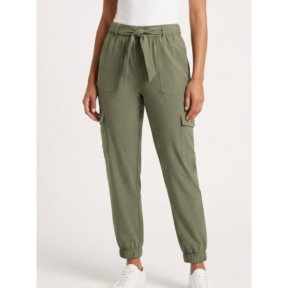 Banana Republic Olive Tie Waist Cargo Jogger Pants Size L Large